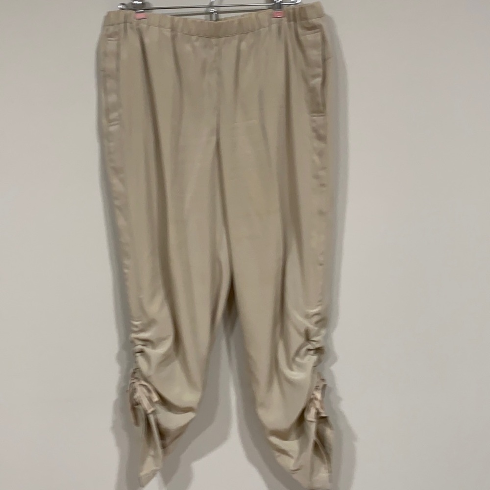 Chicos Polyester Pant with Ribbon Cinch-up Legs